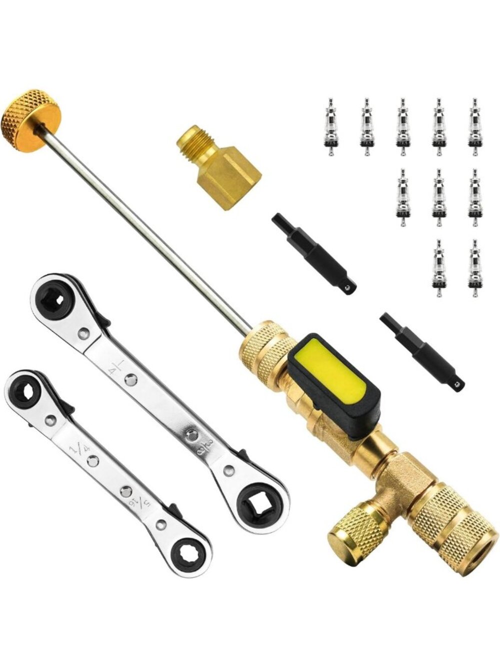 HVAC Valve Core Remover Tool & Installer Wrench Set for Easy Service & Repair